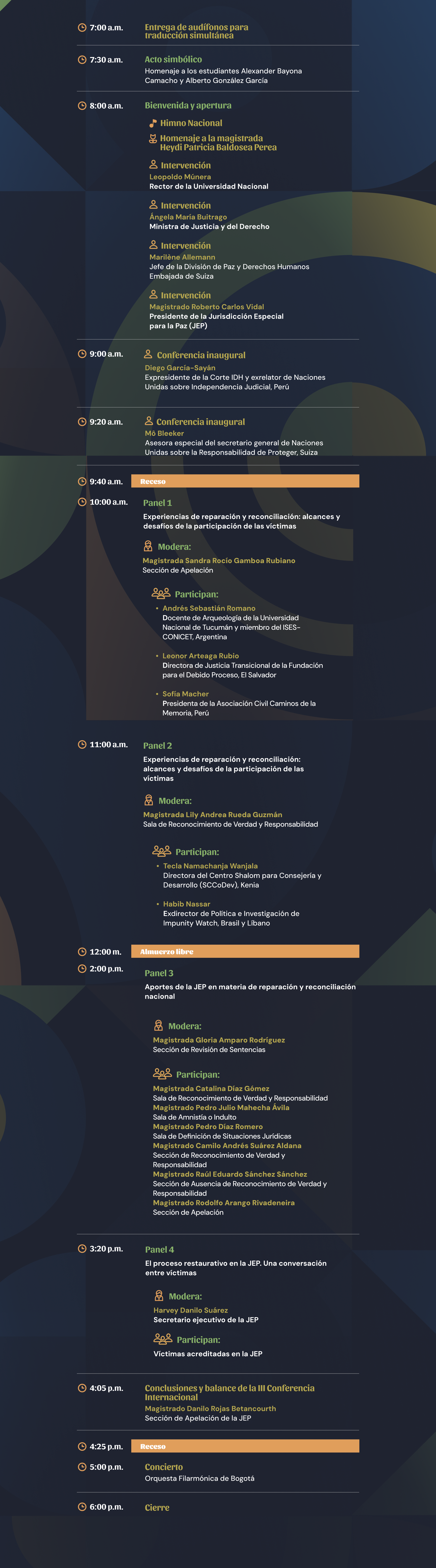 Agenda de la conferencia