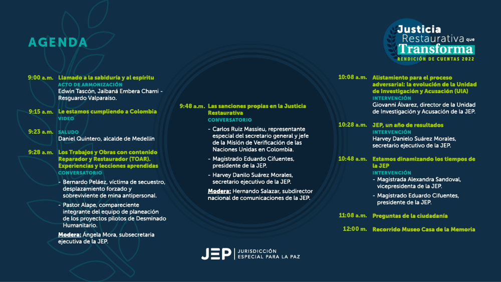 Tercer Diálogo de Rendición de cuentas: Una conversación con la Secretaría Ejecutiva de la JEP