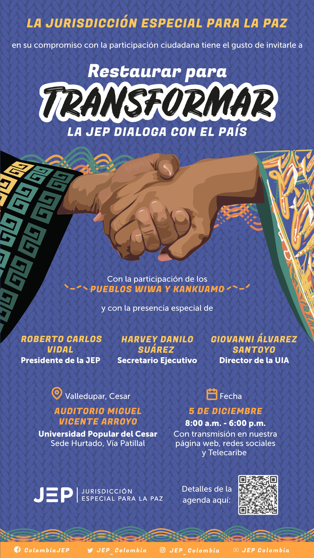 Invitacion QR a la Rendición de cuentas 2023 de la JEP